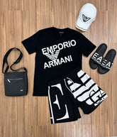 KIT ARMANI COMPLETO ( CAMISA+SHORT+CHINELO+BONÉ) ( PROMO ESQUENTA BLACK FRIDAY)