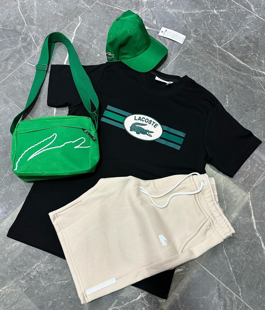 CONJUNTO  LACOSTE ( CAMISA+SHORT+ BONÉ+ BAG) PROMO ESQUENTA BLACK FRIDAY