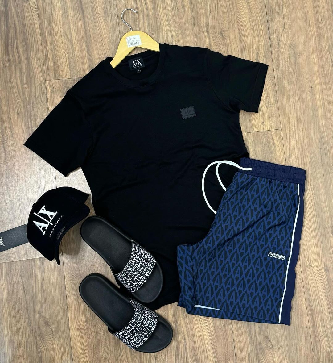 KIT ARMANI ( CAMISA+SHORT+CHINELO+BONÉ) ( PROMO ESQUENTA BLACK FRIDAY)