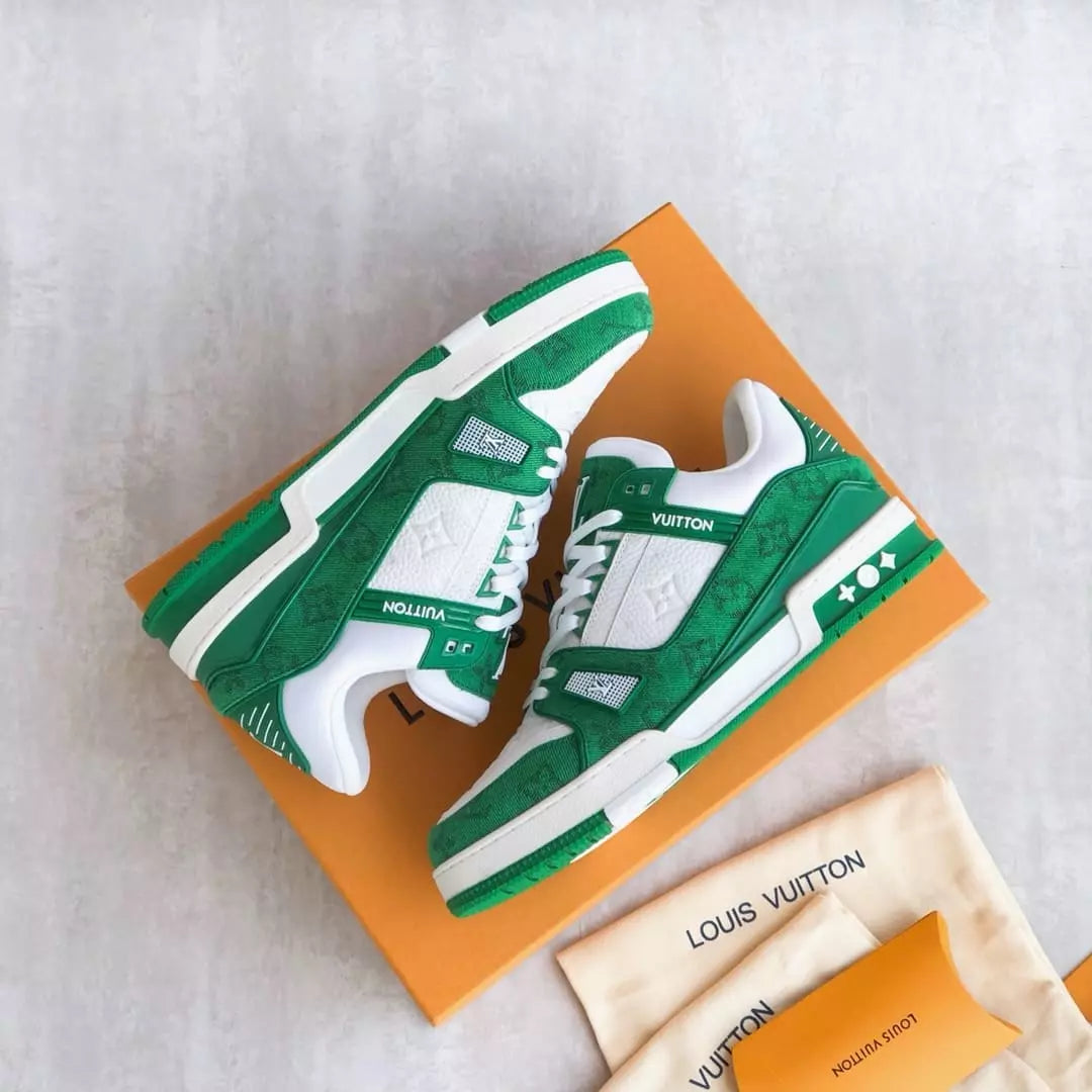 Louis Vuitton LV Trainer White Green