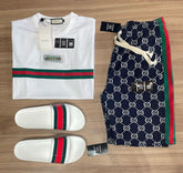 Conjunto De Luxo da Gucci  (Promoção Esquenta Black Friday) [+ BERMUDA + CHINELO+ CAMISA)