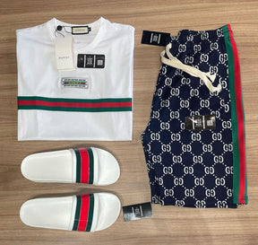 Conjunto De Luxo da Gucci  (Promoção Esquenta Black Friday) [+ BERMUDA + CHINELO+ CAMISA)