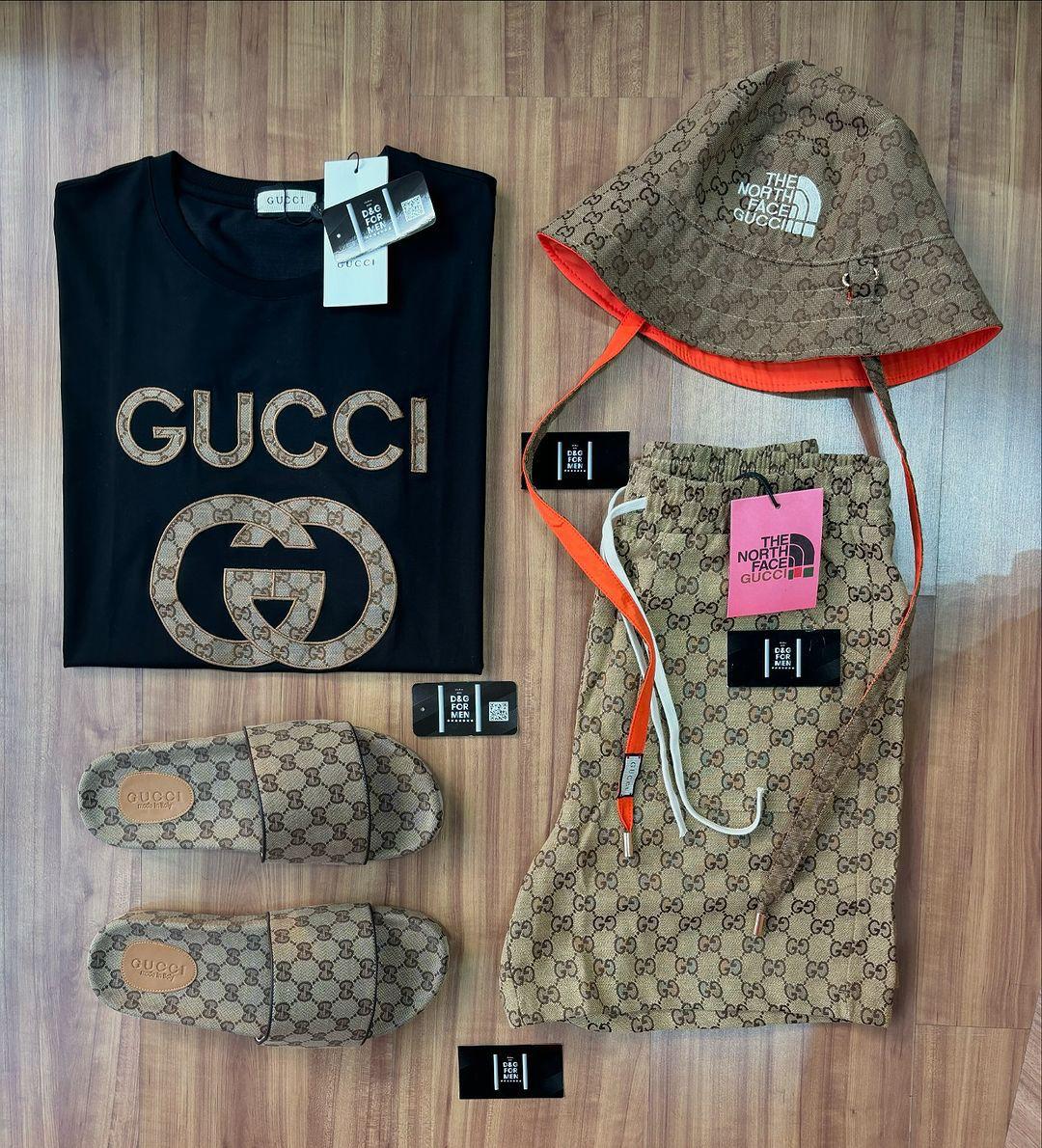 Conjunto De Luxo da Gucci  (Promoção Esquenta Black Friday) [+ BERMUDA + CHINELO+ CAMISA+ BUCKET