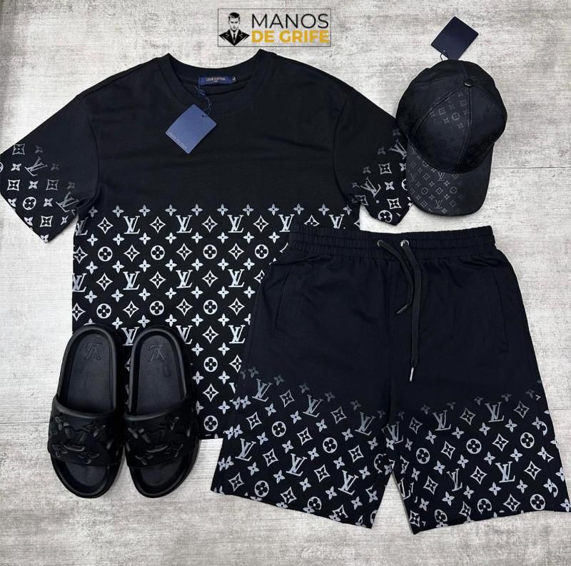 Conjunto Louis Vuitton  (Promoção Esquenta Black Friday) [CAMISA + BERMUDA + CHINELO]